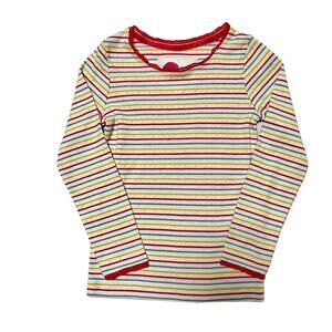Mini Boden Striped Pointelle Shirt Size 5/6